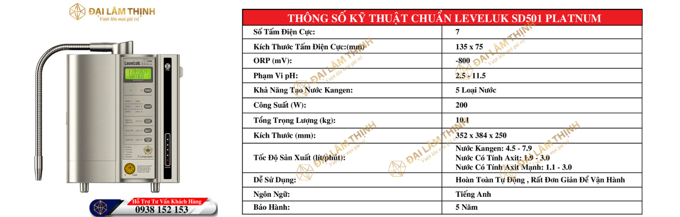 may loc nuoc leveluk sd501 platinum