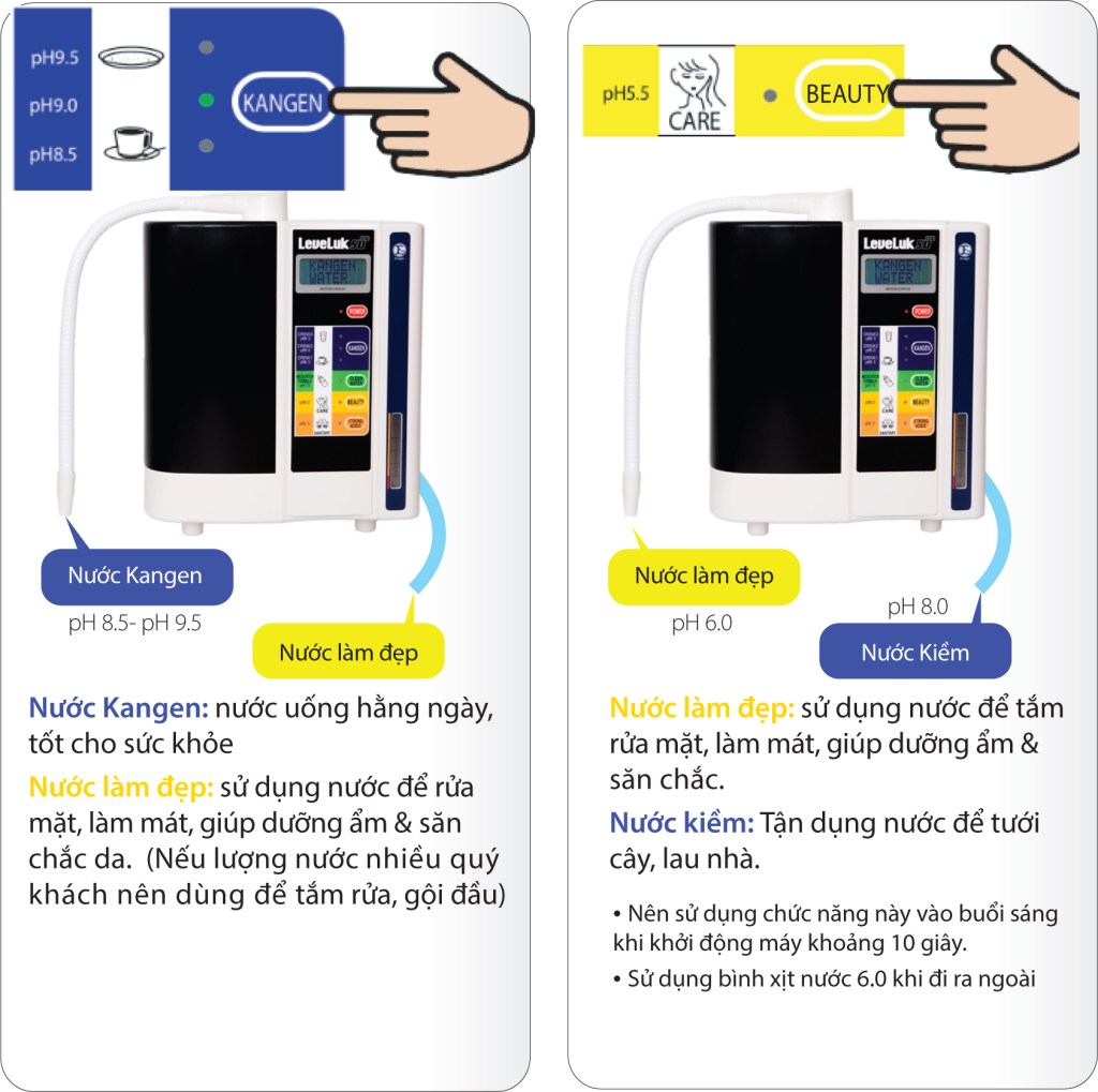c&aacute;ch sử dụng m&aacute;y lọc nước kangen SD 501